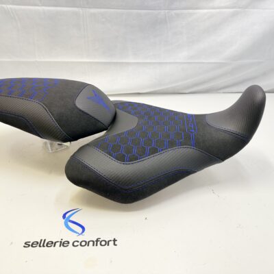 Selle confort moto Yamaha MT 07 nid d'abeille bleu